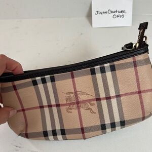 Authentic Burberry leather wristlet clutch, Burberry Clutch, Burberry bag